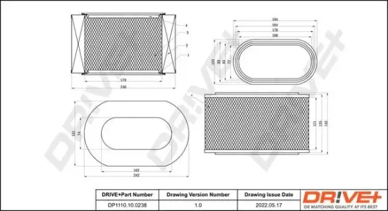 Luftfilter Dr!ve+ DP1110.10.0238 Bild Luftfilter Dr!ve+ DP1110.10.0238
