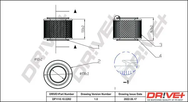 Luftfilter Dr!ve+ DP1110.10.0282 Bild Luftfilter Dr!ve+ DP1110.10.0282