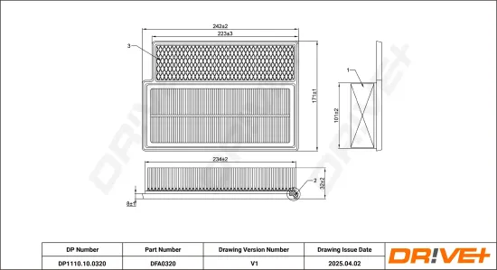 Luftfilter Dr!ve+ DP1110.10.0320 Bild Luftfilter Dr!ve+ DP1110.10.0320