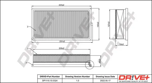 Luftfilter DR!VE+ DP1110.10.0324
