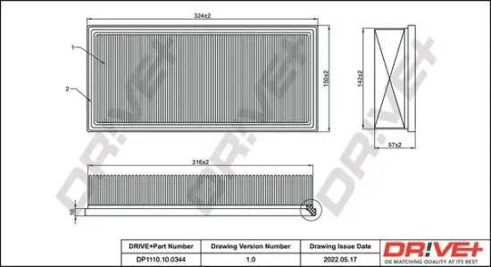 Luftfilter Dr!ve+ DP1110.10.0344 Bild Luftfilter Dr!ve+ DP1110.10.0344