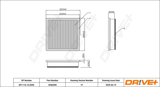 Luftfilter Dr!ve+ DP1110.10.0390 Bild Luftfilter Dr!ve+ DP1110.10.0390