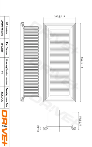 Luftfilter DR!VE+ DP1110.10.0399 Bild Luftfilter DR!VE+ DP1110.10.0399