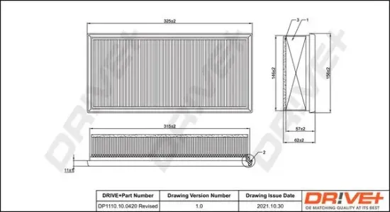 Luftfilter Dr!ve+ DP1110.10.0420 Bild Luftfilter Dr!ve+ DP1110.10.0420