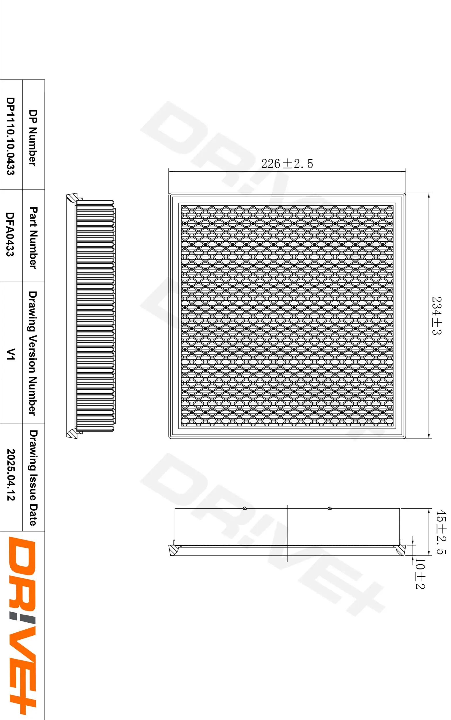 Luftfilter Dr!ve+ DP1110.10.0433
