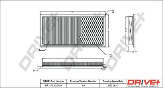 Luftfilter Dr!ve+ DP1110.10.0435 Bild Luftfilter Dr!ve+ DP1110.10.0435