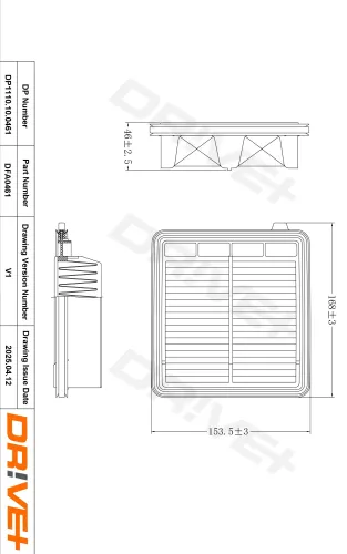 Luftfilter Dr!ve+ DP1110.10.0461 Bild Luftfilter Dr!ve+ DP1110.10.0461