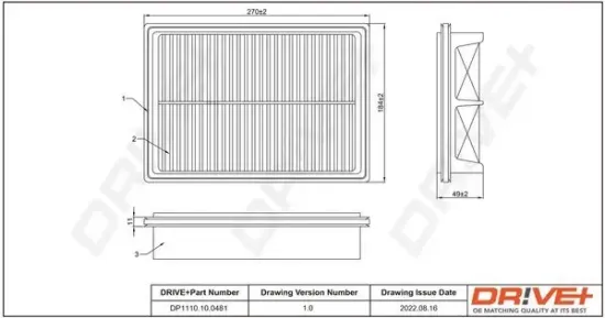 Luftfilter Dr!ve+ DP1110.10.0481 Bild Luftfilter Dr!ve+ DP1110.10.0481