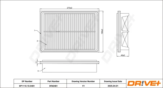 Luftfilter Dr!ve+ DP1110.10.0481 Bild Luftfilter Dr!ve+ DP1110.10.0481