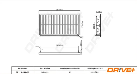 Luftfilter Dr!ve+ DP1110.10.0499 Bild Luftfilter Dr!ve+ DP1110.10.0499