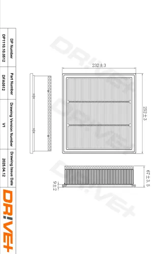 Luftfilter Dr!ve+ DP1110.10.0512 Bild Luftfilter Dr!ve+ DP1110.10.0512