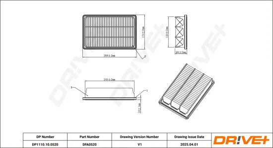 Luftfilter Dr!ve+ DP1110.10.0520 Bild Luftfilter Dr!ve+ DP1110.10.0520