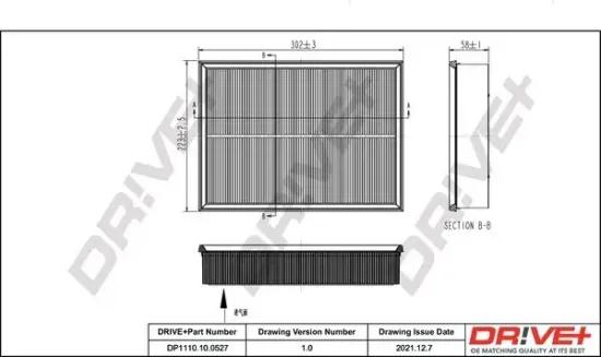 Luftfilter DR!VE+ DP1110.10.0527 Bild Luftfilter DR!VE+ DP1110.10.0527
