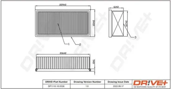 Luftfilter Dr!ve+ DP1110.10.0536 Bild Luftfilter Dr!ve+ DP1110.10.0536