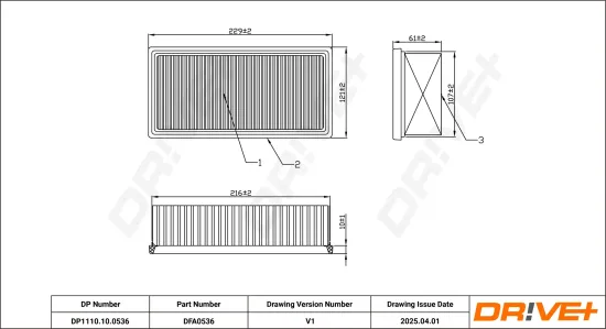 Luftfilter Dr!ve+ DP1110.10.0536 Bild Luftfilter Dr!ve+ DP1110.10.0536