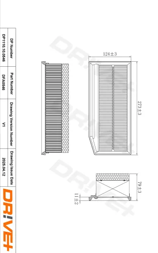 Luftfilter Dr!ve+ DP1110.10.0546 Bild Luftfilter Dr!ve+ DP1110.10.0546