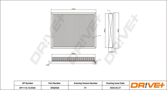 Luftfilter Dr!ve+ DP1110.10.0550 Bild Luftfilter Dr!ve+ DP1110.10.0550
