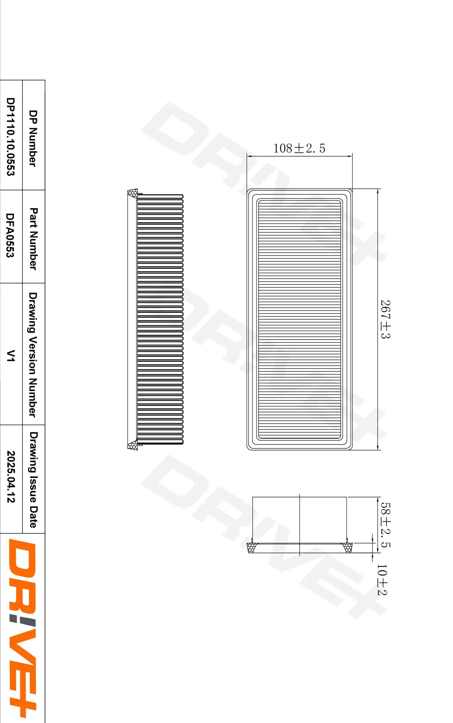 Luftfilter Dr!ve+ DP1110.10.0553