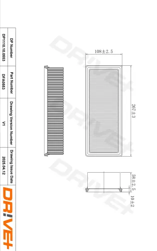 Luftfilter Dr!ve+ DP1110.10.0553 Bild Luftfilter Dr!ve+ DP1110.10.0553