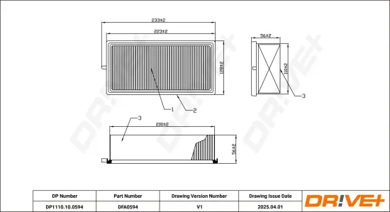 Luftfilter Dr!ve+ DP1110.10.0594 Bild Luftfilter Dr!ve+ DP1110.10.0594