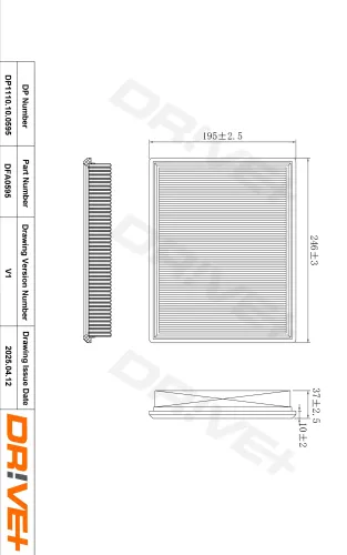 Luftfilter Dr!ve+ DP1110.10.0595 Bild Luftfilter Dr!ve+ DP1110.10.0595