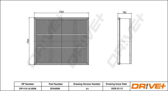 Luftfilter Dr!ve+ DP1110.10.0598 Bild Luftfilter Dr!ve+ DP1110.10.0598