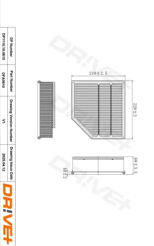 Luftfilter Dr!ve+ DP1110.10.0610 Bild Luftfilter Dr!ve+ DP1110.10.0610