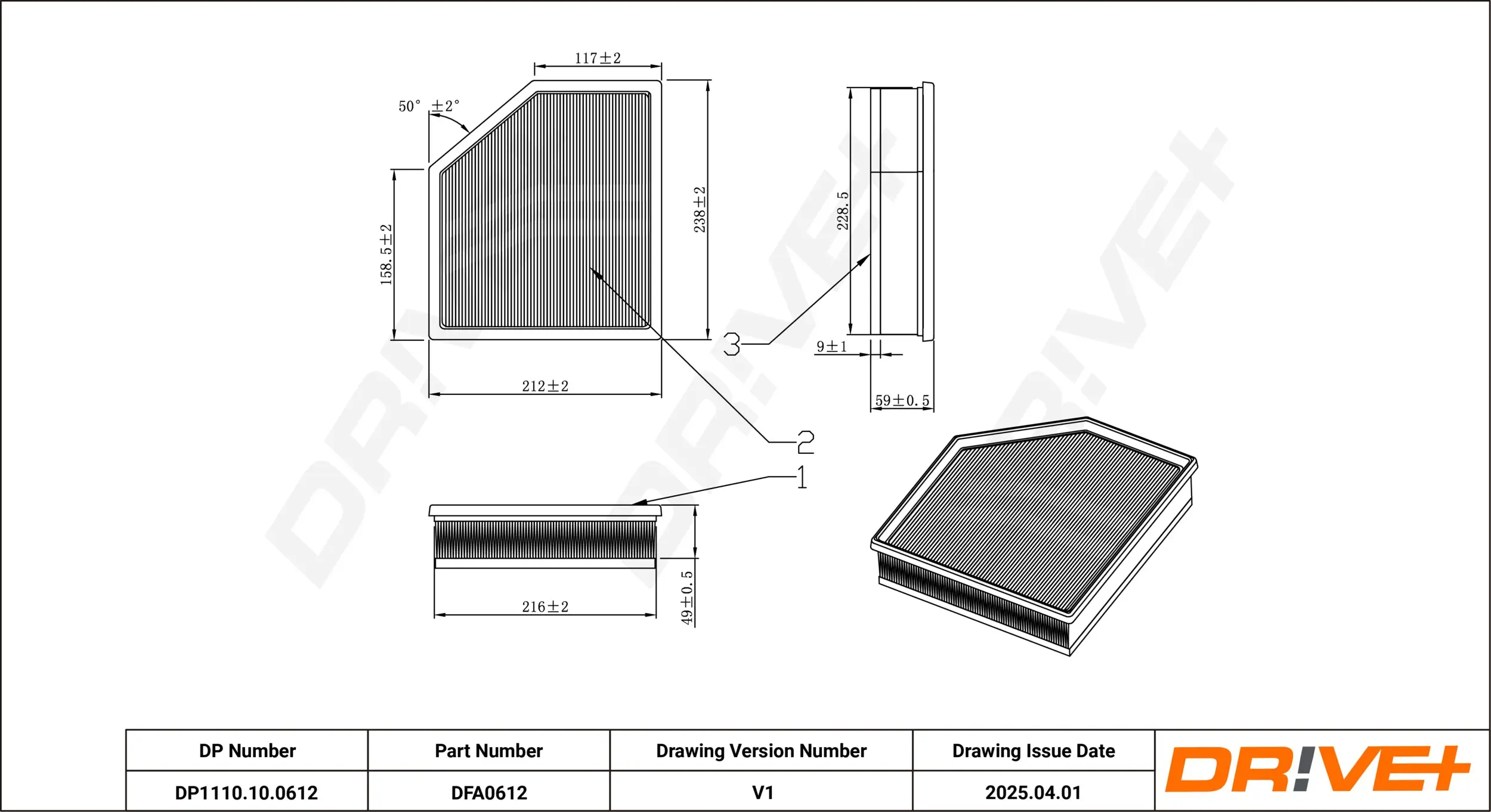Luftfilter Dr!ve+ DP1110.10.0612