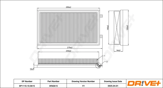 Luftfilter Dr!ve+ DP1110.10.0615 Bild Luftfilter Dr!ve+ DP1110.10.0615