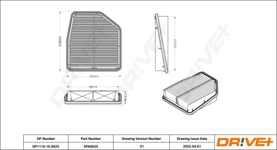 Luftfilter Dr!ve+ DP1110.10.0625 Bild Luftfilter Dr!ve+ DP1110.10.0625