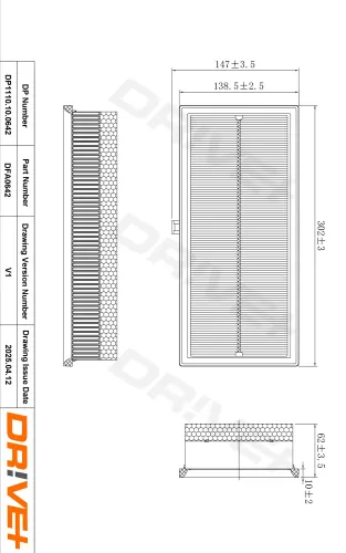 Luftfilter Dr!ve+ DP1110.10.0642 Bild Luftfilter Dr!ve+ DP1110.10.0642