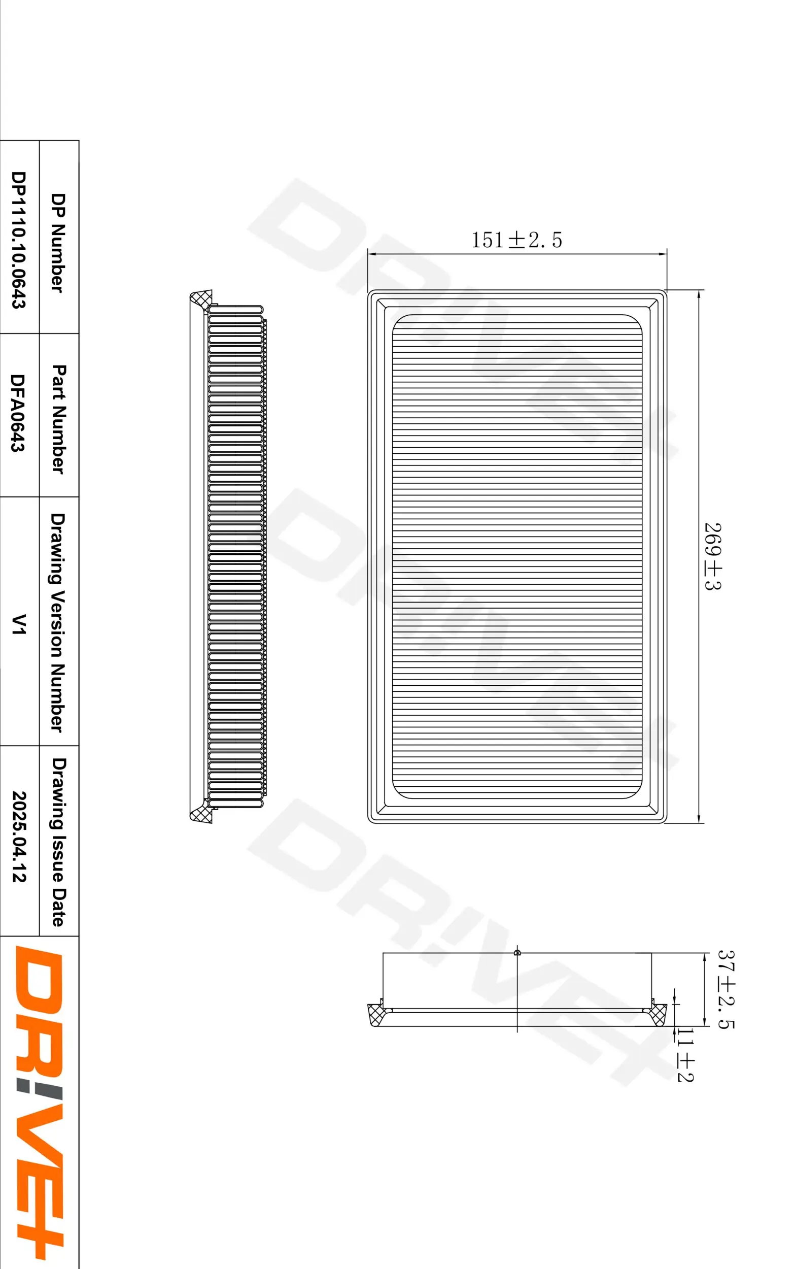 Luftfilter Dr!ve+ DP1110.10.0643
