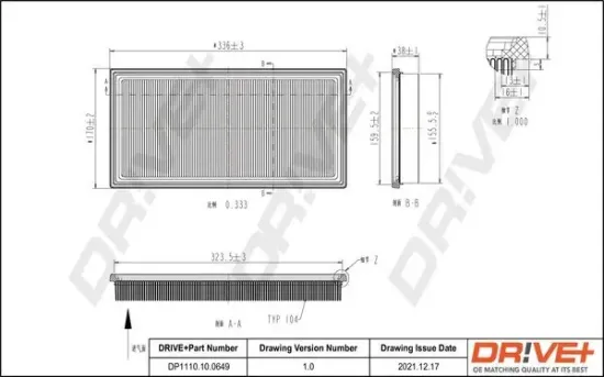 Luftfilter Dr!ve+ DP1110.10.0649 Bild Luftfilter Dr!ve+ DP1110.10.0649