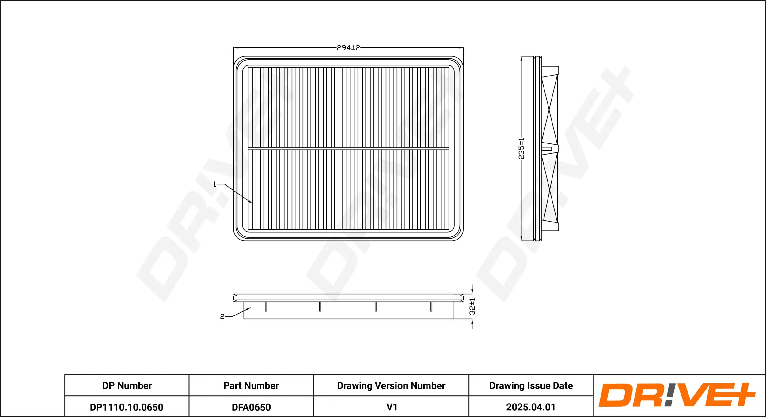 Luftfilter Dr!ve+ DP1110.10.0650