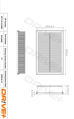 Luftfilter Dr!ve+ DP1110.10.0660 Bild Luftfilter Dr!ve+ DP1110.10.0660