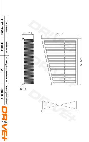 Luftfilter Dr!ve+ DP1110.10.0664 Bild Luftfilter Dr!ve+ DP1110.10.0664