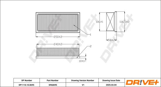 Luftfilter Dr!ve+ DP1110.10.0695 Bild Luftfilter Dr!ve+ DP1110.10.0695
