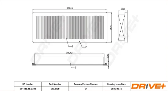 Luftfilter Dr!ve+ DP1110.10.0700 Bild Luftfilter Dr!ve+ DP1110.10.0700