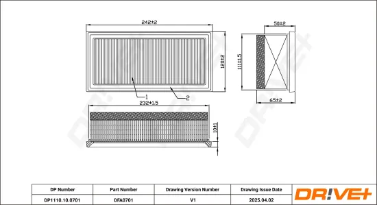 Luftfilter Dr!ve+ DP1110.10.0701 Bild Luftfilter Dr!ve+ DP1110.10.0701