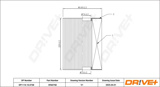 Luftfilter Dr!ve+ DP1110.10.0758 Bild Luftfilter Dr!ve+ DP1110.10.0758