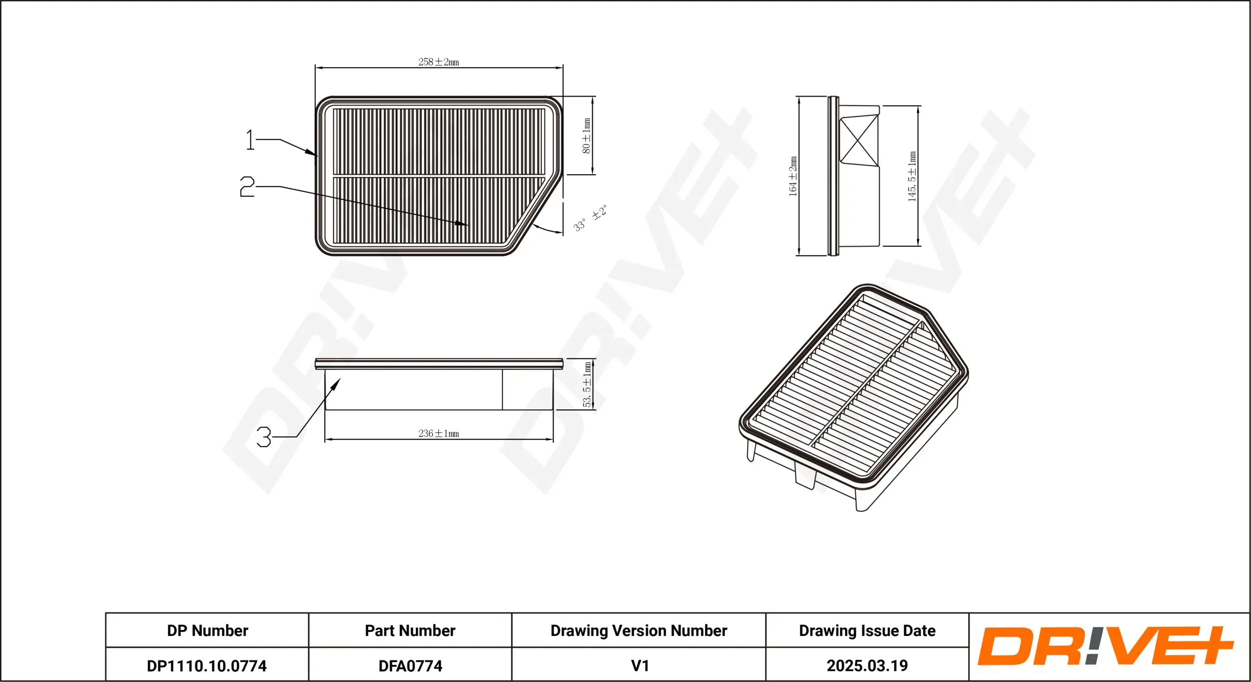 Luftfilter Dr!ve+ DP1110.10.0774