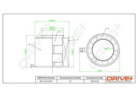 Luftfilter Dr!ve+ DP1110.10.0794 Bild Luftfilter Dr!ve+ DP1110.10.0794