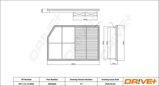 Luftfilter DR!VE+ DP1110.10.0830 Bild Luftfilter DR!VE+ DP1110.10.0830