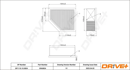Luftfilter Dr!ve+ DP1110.10.0834 Bild Luftfilter Dr!ve+ DP1110.10.0834