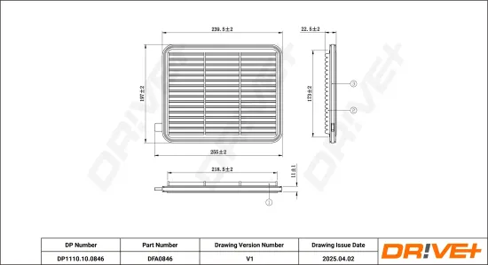 Luftfilter DR!VE+ DP1110.10.0846 Bild Luftfilter DR!VE+ DP1110.10.0846