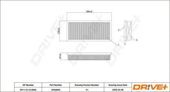 Luftfilter DR!VE+ DP1110.10.0850 Bild Luftfilter DR!VE+ DP1110.10.0850