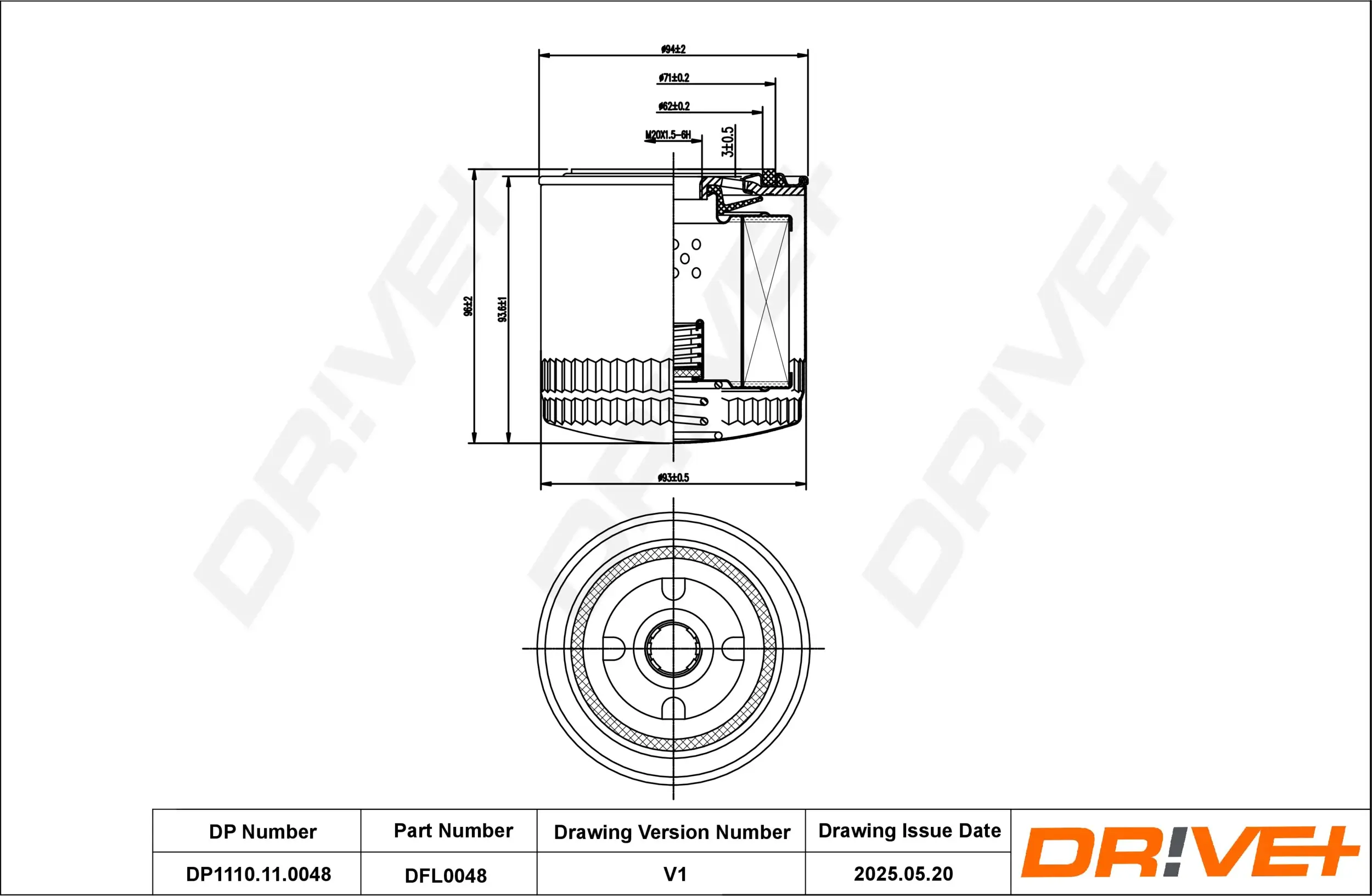 Ölfilter Dr!ve+ DP1110.11.0048