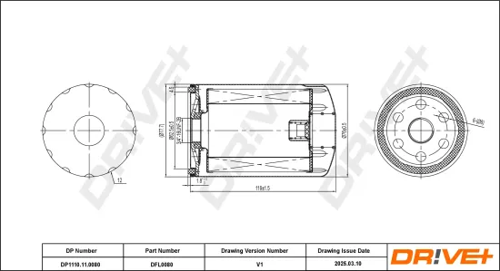 Ölfilter Dr!ve+ DP1110.11.0080 Bild Ölfilter Dr!ve+ DP1110.11.0080