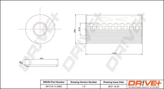 Ölfilter Dr!ve+ DP1110.11.0092 Bild Ölfilter Dr!ve+ DP1110.11.0092