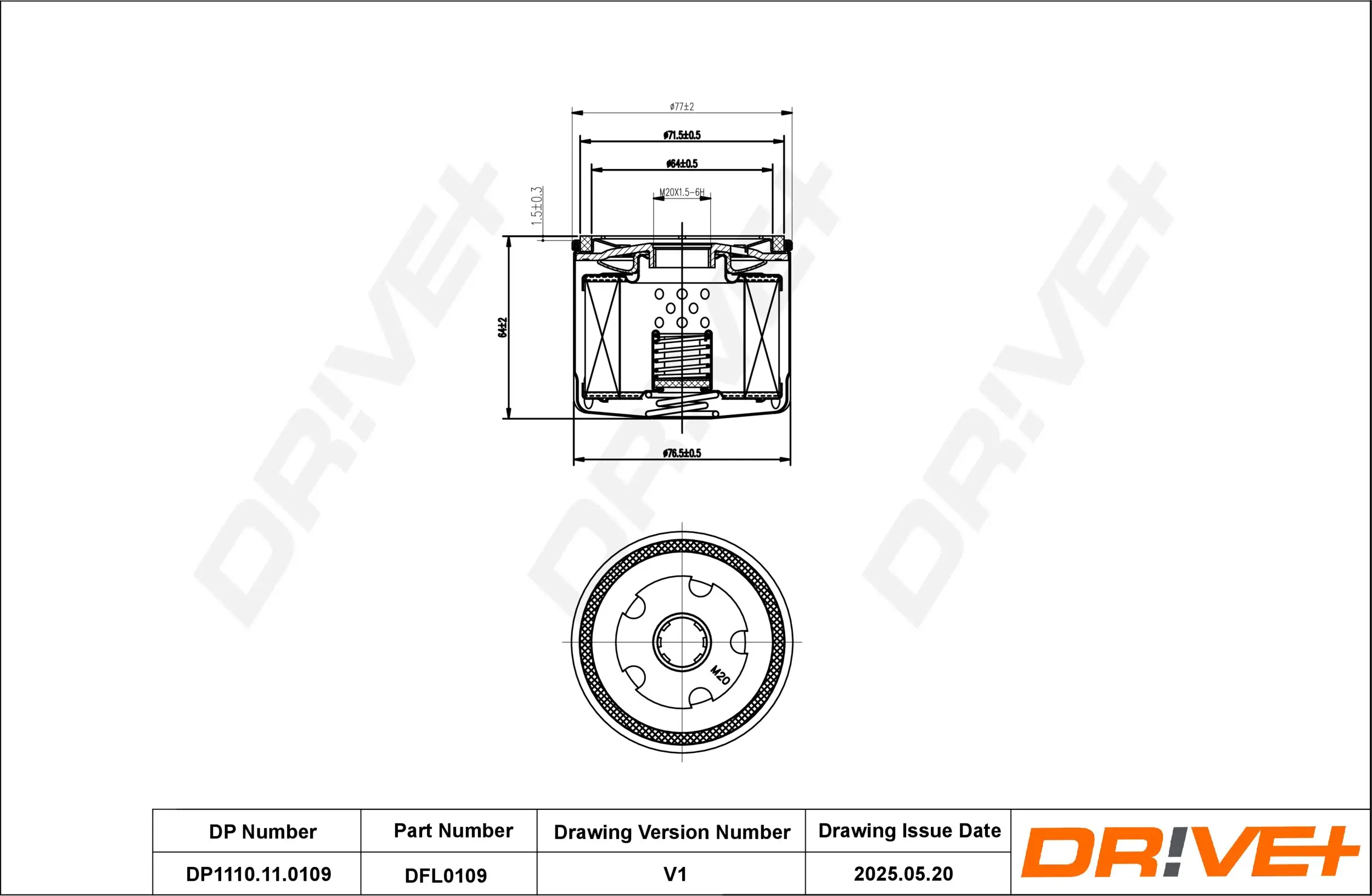 Ölfilter Dr!ve+ DP1110.11.0109